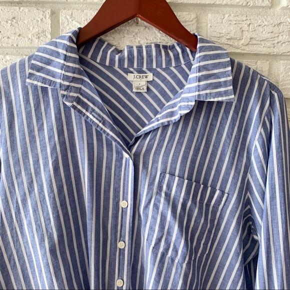 J. Crew Long Sleeve Front Tie Knot Blue Size Large - Picture 5 of 8